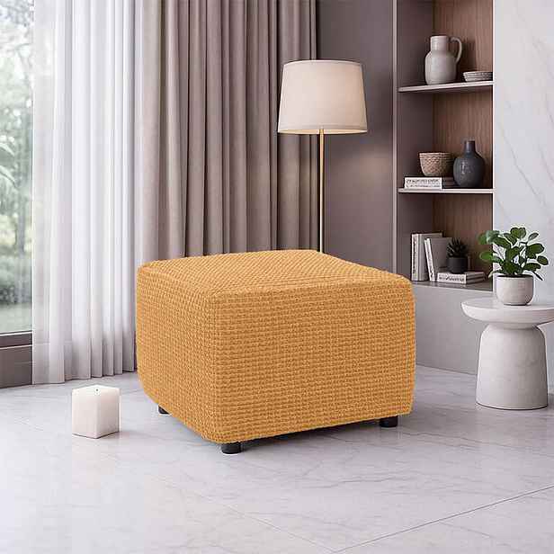 Super strečové potahy  RUBINIA zlatá taburet (40 - 60 cm)