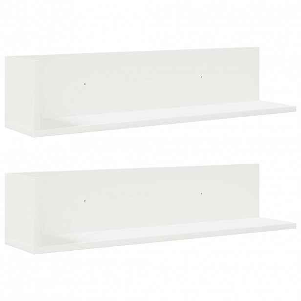vidaXL Nástěnné police 2 ks bílé 75 x 16,5 x 16,5 cm kompozitní dřevo