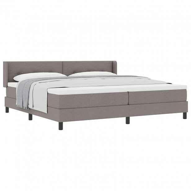 vidaXL Postel s boxspringem s čelo Taupe 200 x 200 cm textil