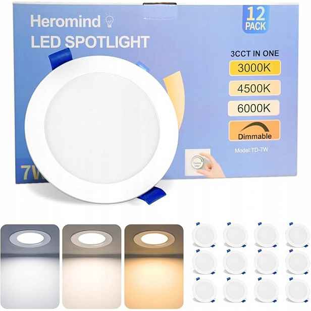 Led spot 7W 700lm 12 ks 3 Barvy 3000K 4500K 6000K Stmívatelná očka