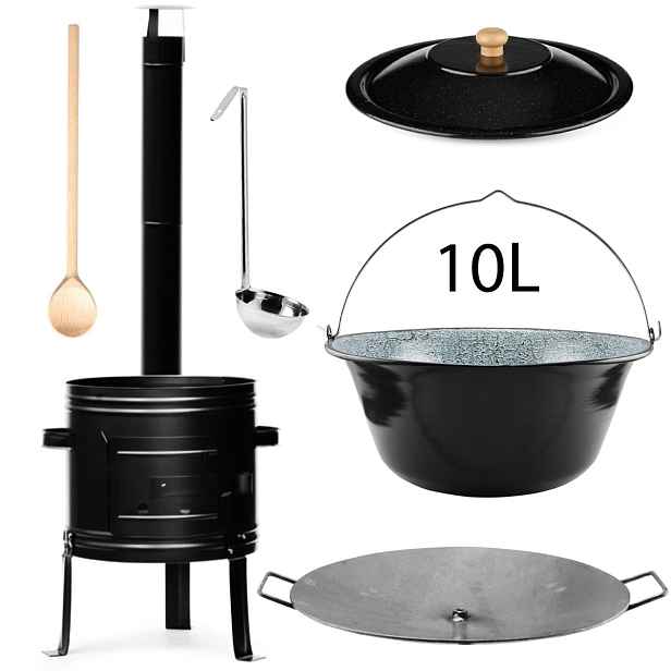 Perfect Home PL-Set-71 Kotlíková souprava 10L, 6ks – kotlina/kotlík/poklice/vařečka/naběračka/deska
