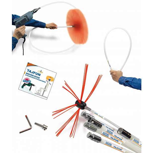 Tajfun Sada Kartáčů Na Čištění Komína Odspodu Vrtačkou 12 m