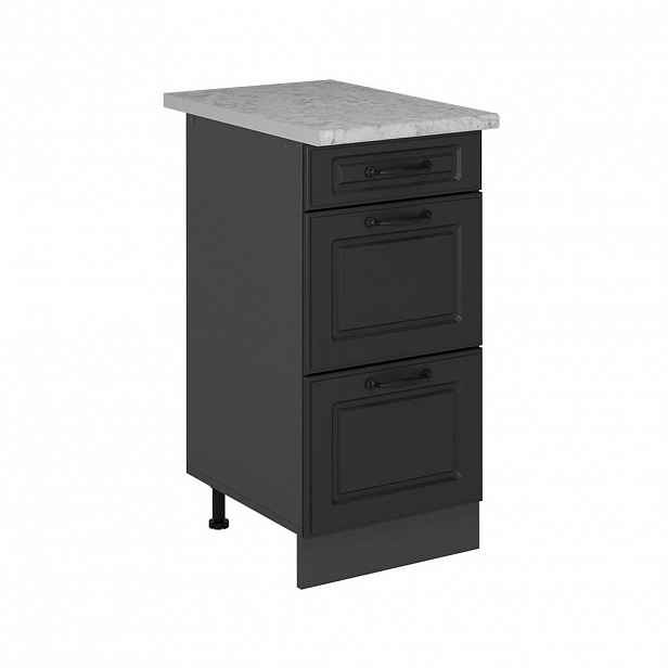 Vicco SPODNÍ SKŘÍŇKA KUCHYŇSKÉ LINKY R-Line Antracitový venkovský dům 40 cm se zásuvkami, AP mramor