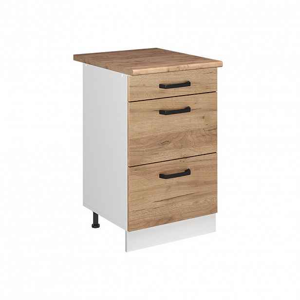 Vicco SPODNÍ SKŘÍŇKA KUCHYŇSKÉ LINKY R-Line, Zlatý mocný dub/Bílá, 50 cm pracovná doska Dub Goldkraft