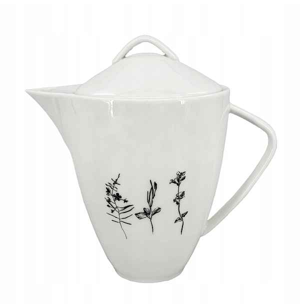 Porcelánová konvice Wild 1600ml, bílá/černá