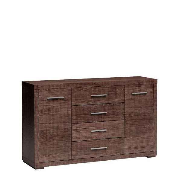 MASSENO KOMODA SALERNO, 148/91/40,5 cm se 4 zásuvkami a 2 dvířky, hnědá