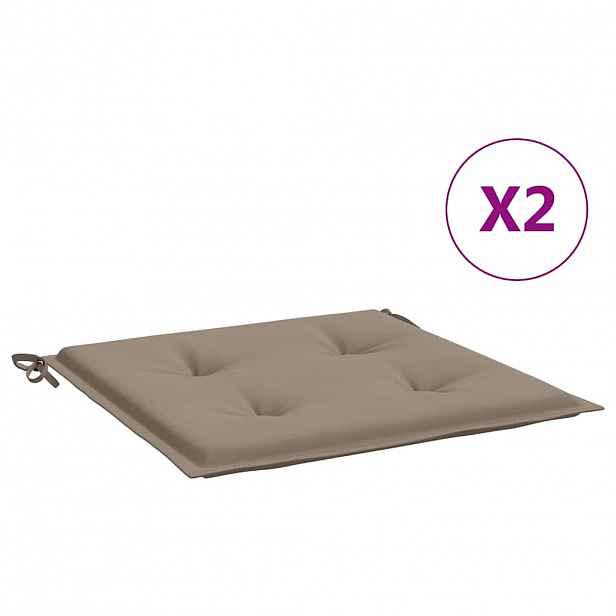 vidaXL Podušky na zahradní židli 2 ks taupe 40x40x3 cm látka oxford