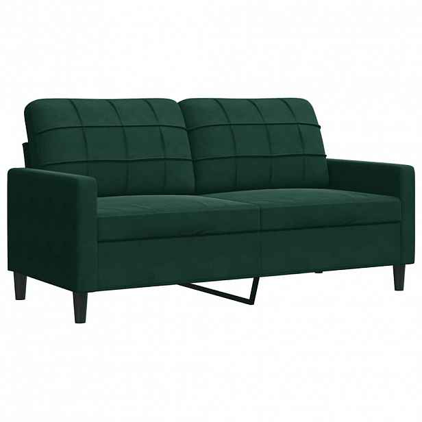 vidaXL 2místná pohovka tmavě zelená 140 cm samet