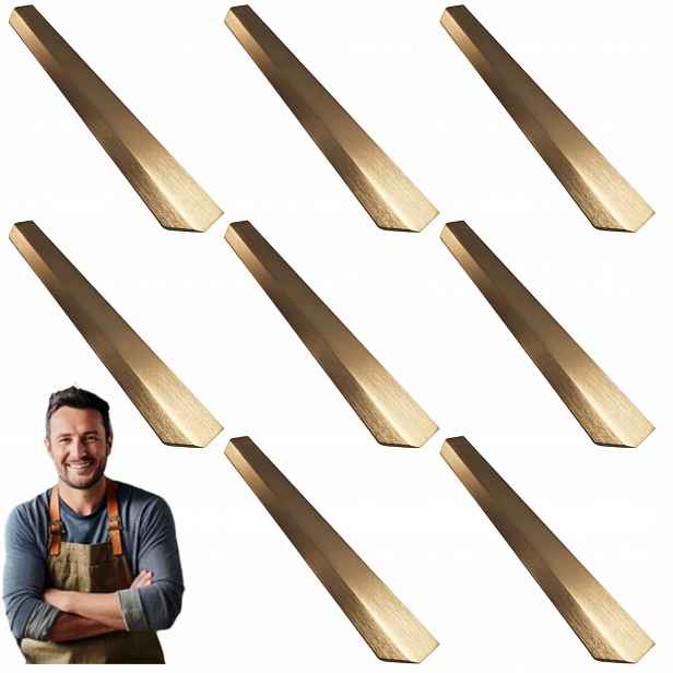 Nábytkový okrajový držák Asami 350 mm kartáčovaná mosaz 8ks