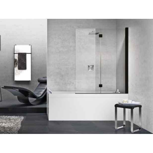 Santech Novellini 2-DÍLNÁ VANOVÁ ZÁSTĚNA YOUNG 1BSV MATT BLACK 120 x 150 cm 120 x 150 pravé