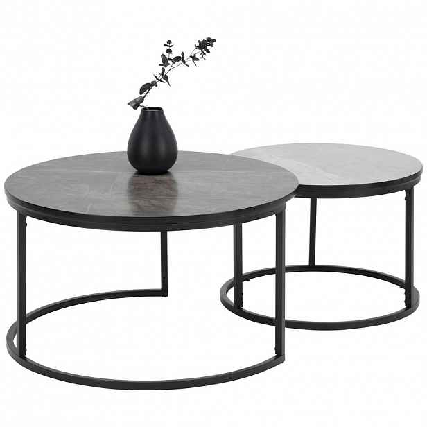 Ti'me SADA KONFERENČNÍCH STOLKŮ, světle šedá, tmavě šedá, kov, kompozitní dřevo, 60-80/60-80/42-45 cm