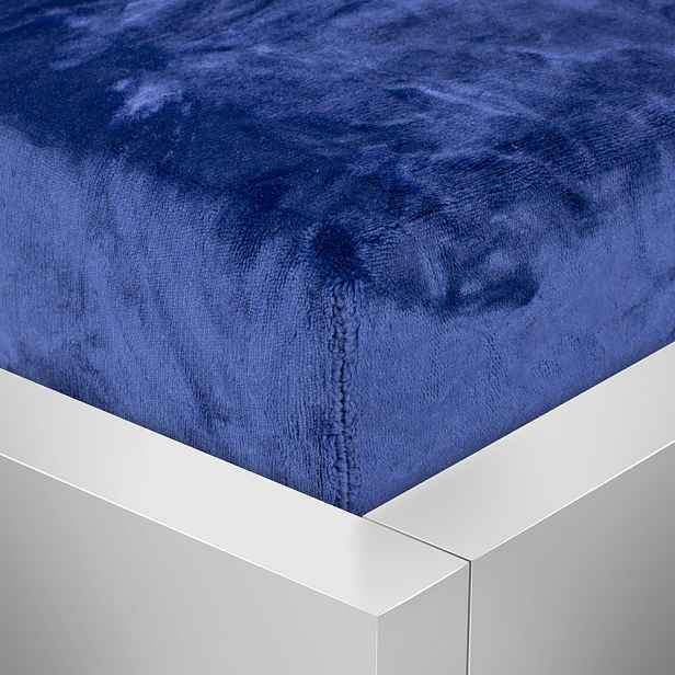 TP Mikroplyšové prostěradlo 220x200 Elegance - Tmavě modrá
