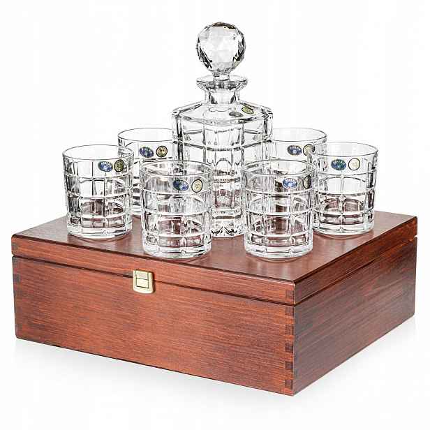 Exkluzivní sada na whisky Bohemia Timesquare 6+1 v krabičce s gravírováním