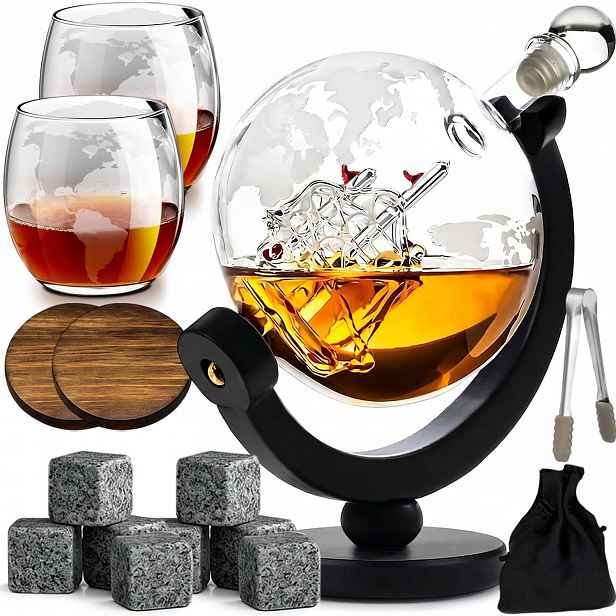 Sada Na Whisky S Konstrukcí Ve Tvaru Koule, Karafou A 2 Sklenicemi