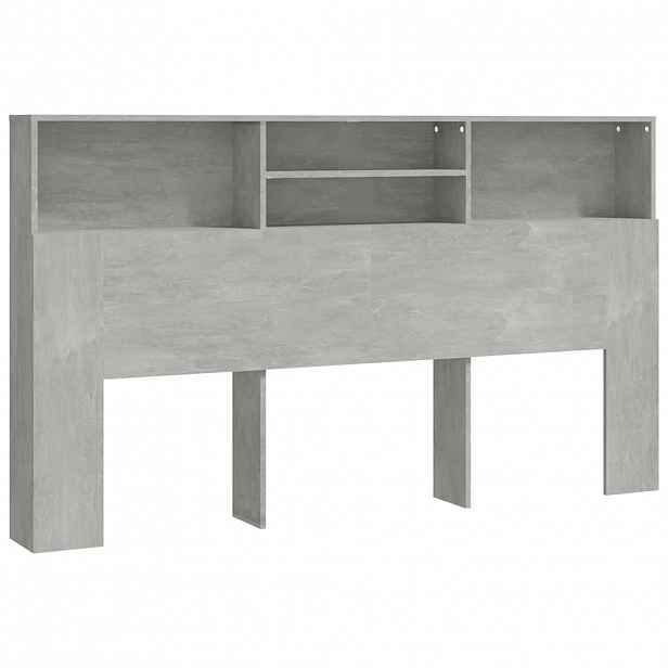 vidaXL Čelo postele s úložným prostorem betonově šedé 180x19x103,5 cm