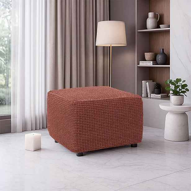 Super strečové potahy  RUBINIA cihlová taburet (40 - 60 cm)