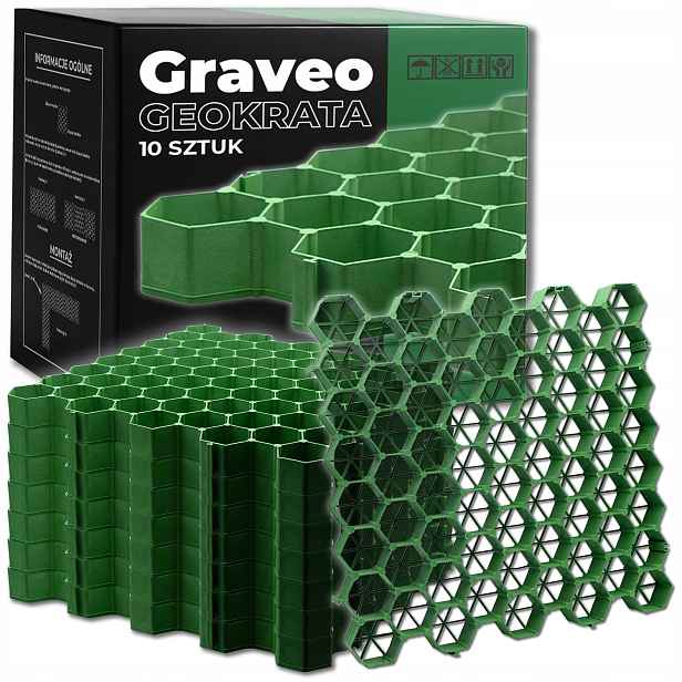 Geokrat pro parkování trávníku 50 × 50 cm Sada 10 ks Barva Zelená