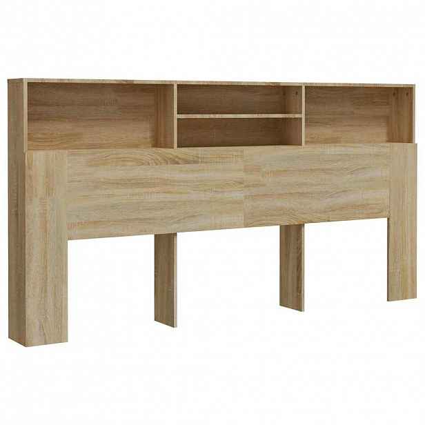 vidaXL Čelo postele s úložným prostorem dub sonoma 200 x 19 x 103,5 cm