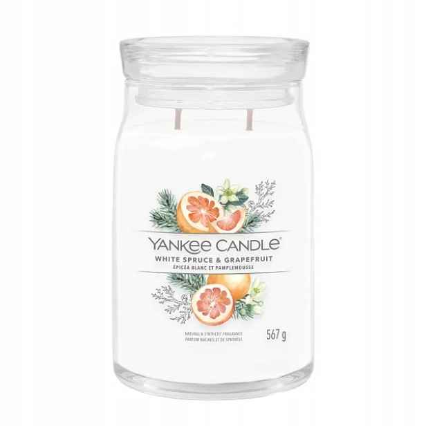 Vonná svíčka sójová White Spruce & Grapefruit Yankee Candle velká 576 g
