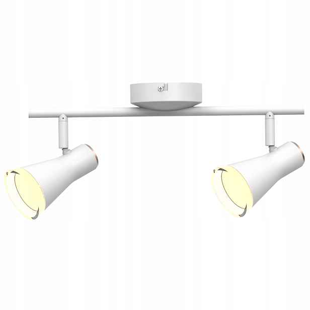 Stropní Led nástěnná lampa 2 reflektory, bílá, moderní teplá barva Polux