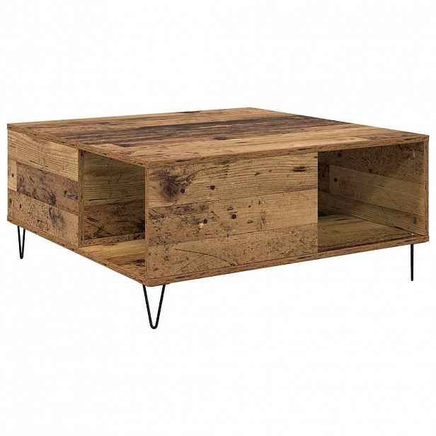 vidaXL Konferenční stolek Staré dřevo 80 x 80 x 36,5 cm