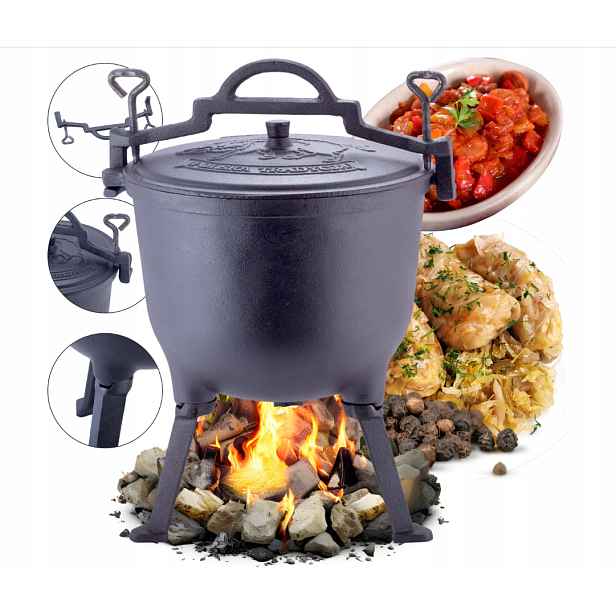Lovecký Kotlík Litinový Smaltovaný Nátěr na oheň