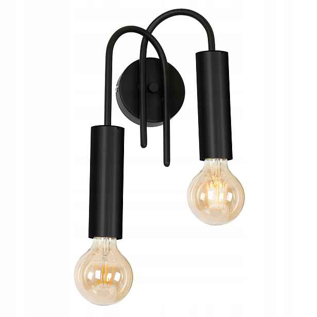 Nástěnné svítidlo dvojité minimalistické černé do obývacího pokoje ložnice Luminex