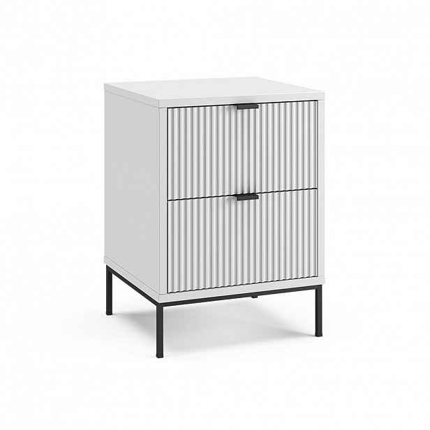 Vicco NOČNÍ STOLEK Eliza, Bílá/Černá, 40 x 55.4 cm se 2 zásuvkami
