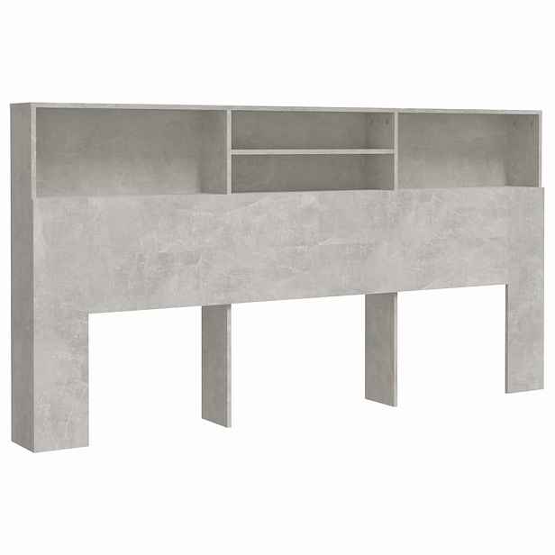 vidaXL Čelo postele s úložným prostorem betonově šedé 200x19x103,5 cm