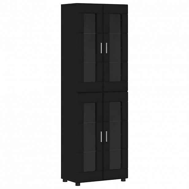 vidaXL Vysoký bufet FLORIN 60 x 35 x 182 cm Černá Kompozitní dřevo