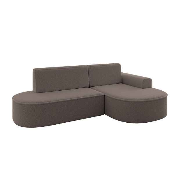 ALTDECOR ROHOVÁ SEDAČKA s funkcí spaní a otomanem, pravá MARI-L1-S 283x167x85 Hnědá Buklé
