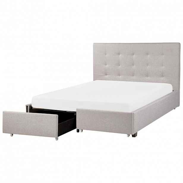 Beliani POSTEL 140/200 cm Světle šedá La Rochelle