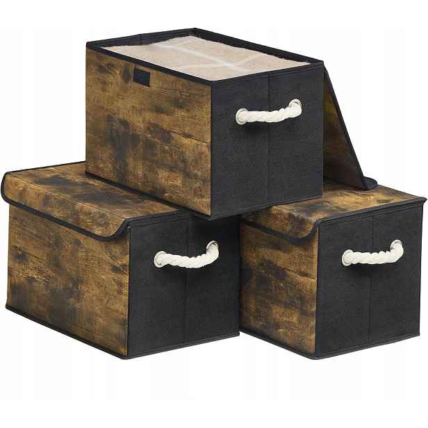 Látkové úložné boxy na oblečení a boty 38 x 25 x 25 cm 3 kusy