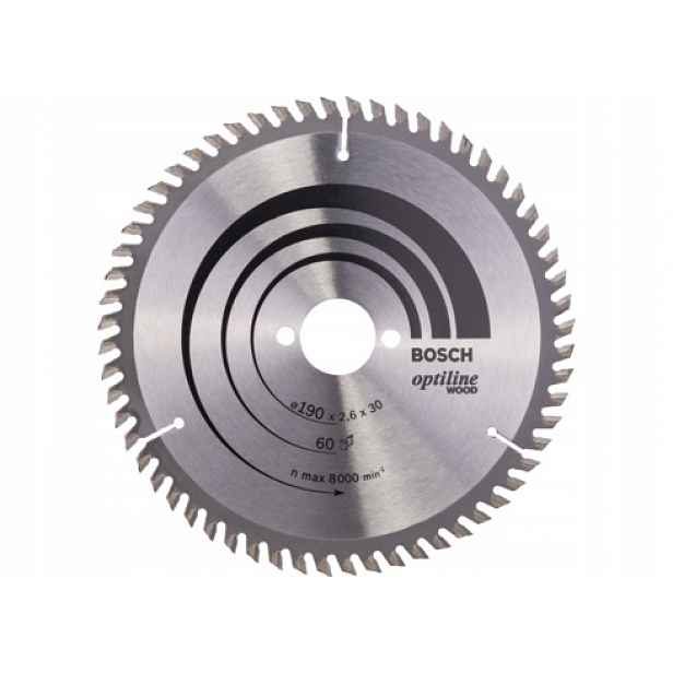 Pilový kotouč Optiline Wood 190 x 30 x 2,6 mm 60Z (2608641188) Bosch