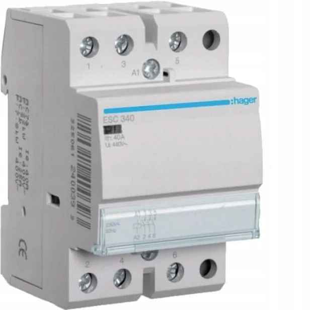 Stykač Hager ESC340 3P 40A 230V 3NO 1-mod