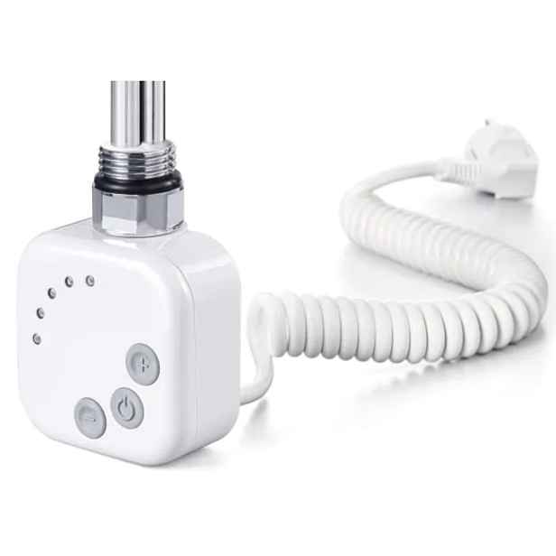 Topná tyč BURGH s termostatem a časovačem — Barva topné tyče - Bílá, Typ připojení - Kroucený kabel, Výkon topné tyče - 400 W