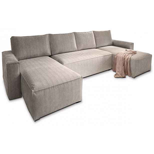 AKCE Béžová sedací souprava do U SMART COSARO 295x140 cm II. jakost
