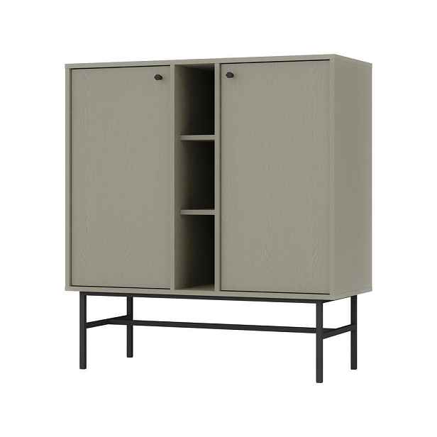 MASSENO KOMODA TORINO, 100/108/41 cm s 2 dvířky, světle zelená