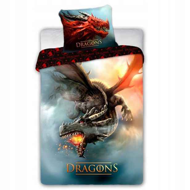 Povlečení bavlněné Létající drak 140x200 70x90 Dragons mládežnické