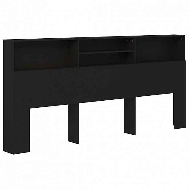 vidaXL Čelo postele s úložným prostorem černá 200 x 19 x 101,5 cm