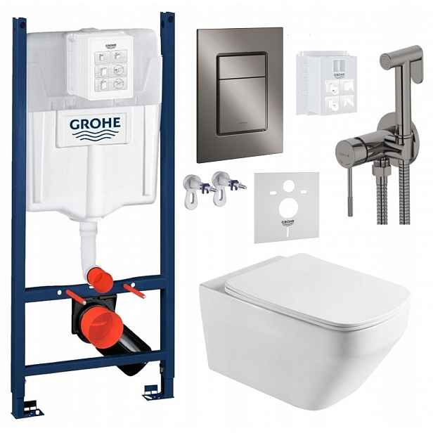 Set Wc Stelaz Grohe Wc Mísa Tornado Tlačítko Grafit baterie grafit
