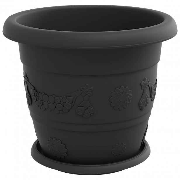 vidaXL Květináče 24 ks Černá Ø 30 x 25 cm Plast
