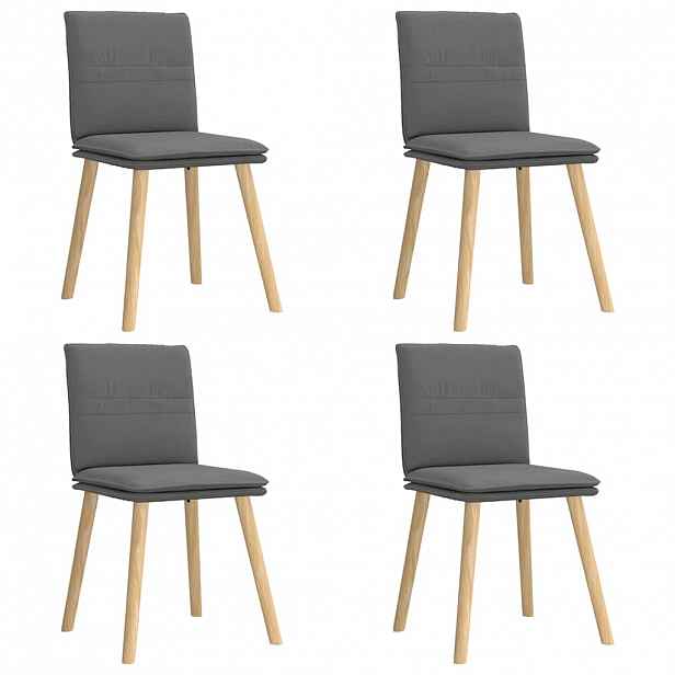 vidaXL Jídelní židle 4 ks tmavě šedé textil