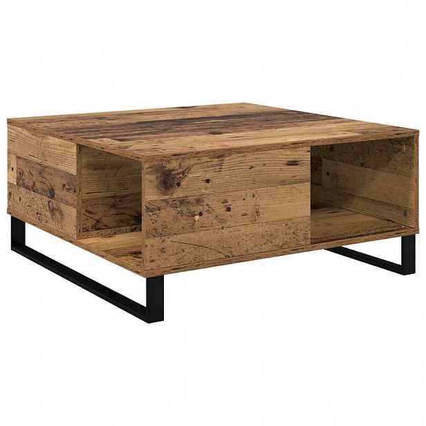 vidaXL Konferenční stolek Staré dřevo 80 x 80 x 36,5 cm