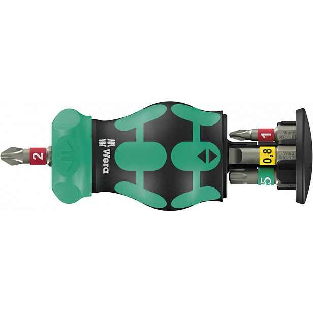 Držák bitů se zásobníkem 6 ks Ph, Torx, plochý Kk Stubby RA1 Wera
