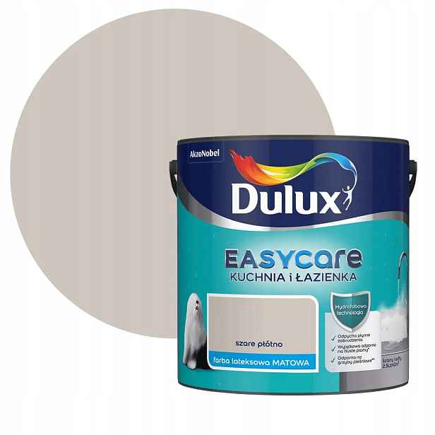 Dulux Easy Kuchyně Koupelna Šedé plátno 2,5L Mat Barva Na Stěny A Stropy