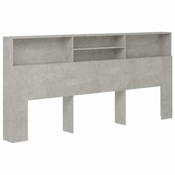 vidaXL Čelo postele s úložným prostorem betonově šedé 220x19x101,5 cm