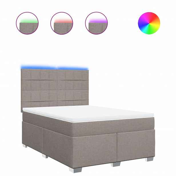 vidaXL Box spring postel s matrací taupe 140x190 cm textil