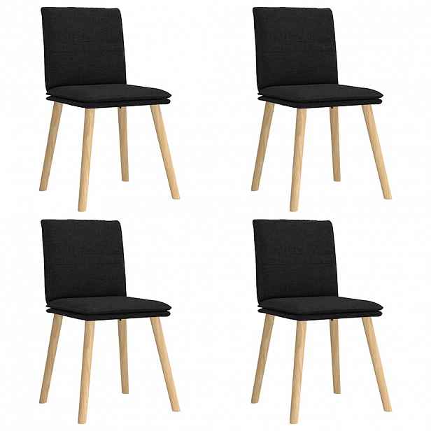 vidaXL Jídelní židle 4 ks černé textil