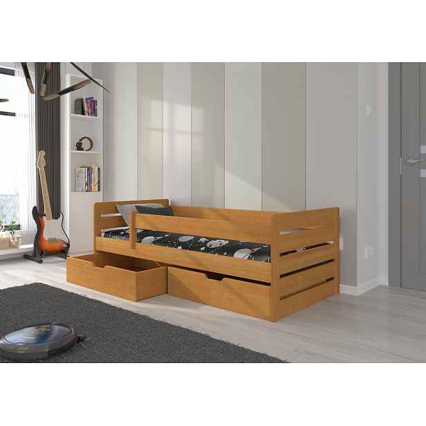 Jednolůžková postel se šuplíky 80x180 DABNIA - olše